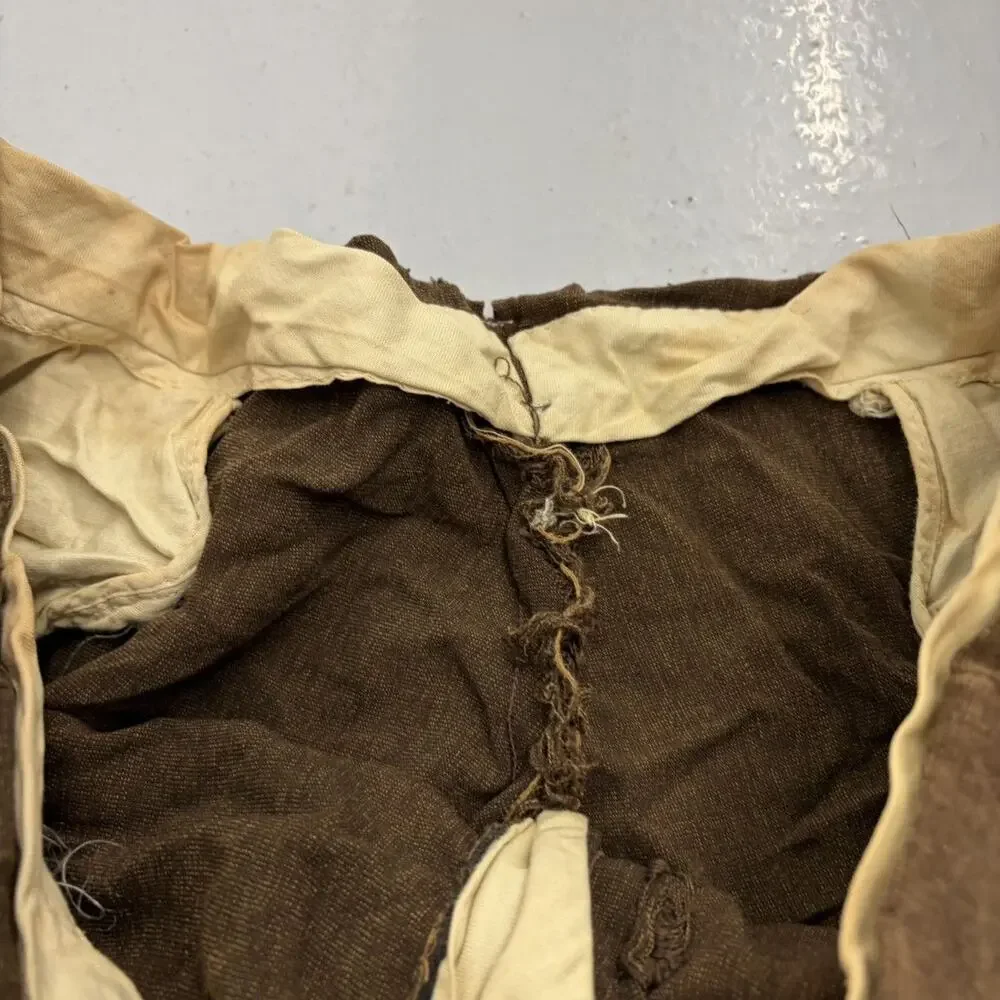 Vintage 50s Brown Rayon Cotton Distressed Trousers 38x30